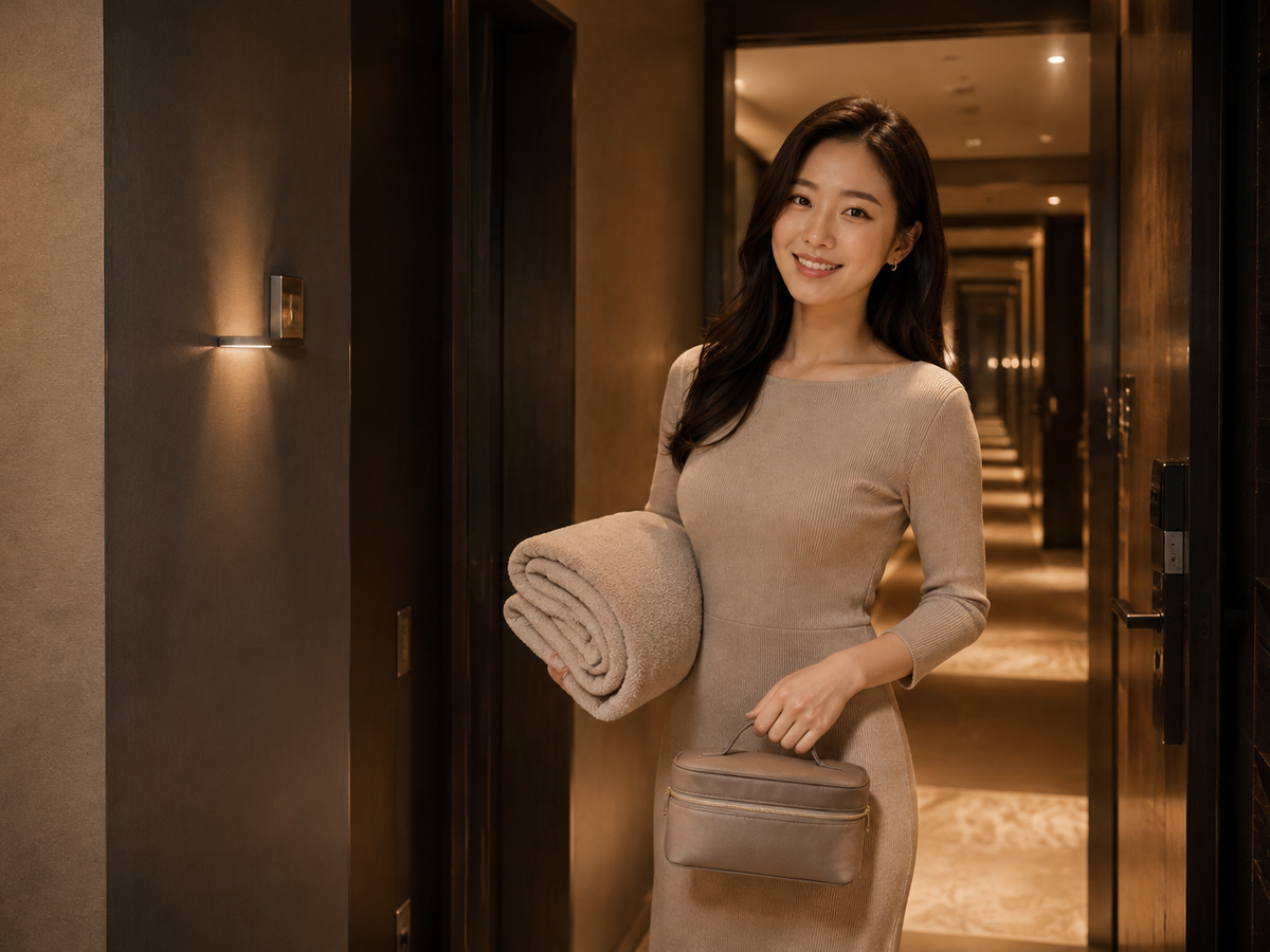 서울 광진구 방문 홈케어 일정을 준비하는 젊은 성인 한국 여성 관리사